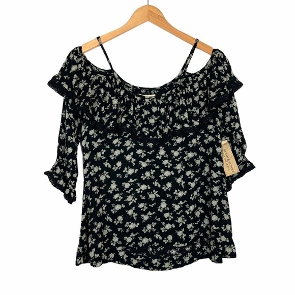 Ralph Lauren Denim Supply Floral Top Small Black - Picture 1 of 10